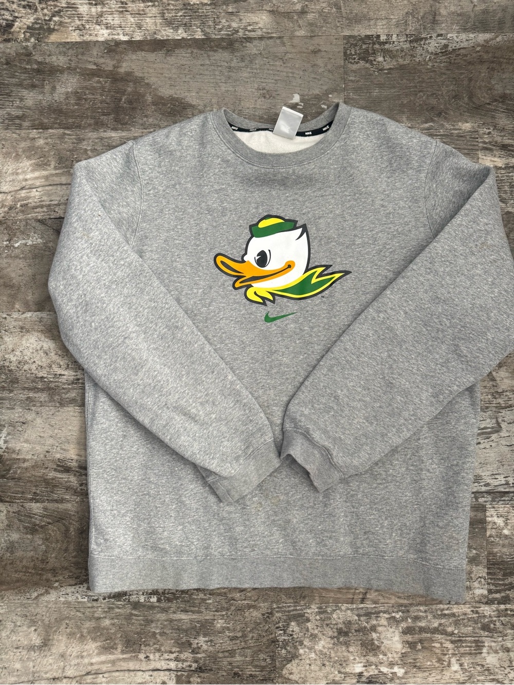 Nike Heather Gray Crewneck Oregon Duck Sweatshirt | XL